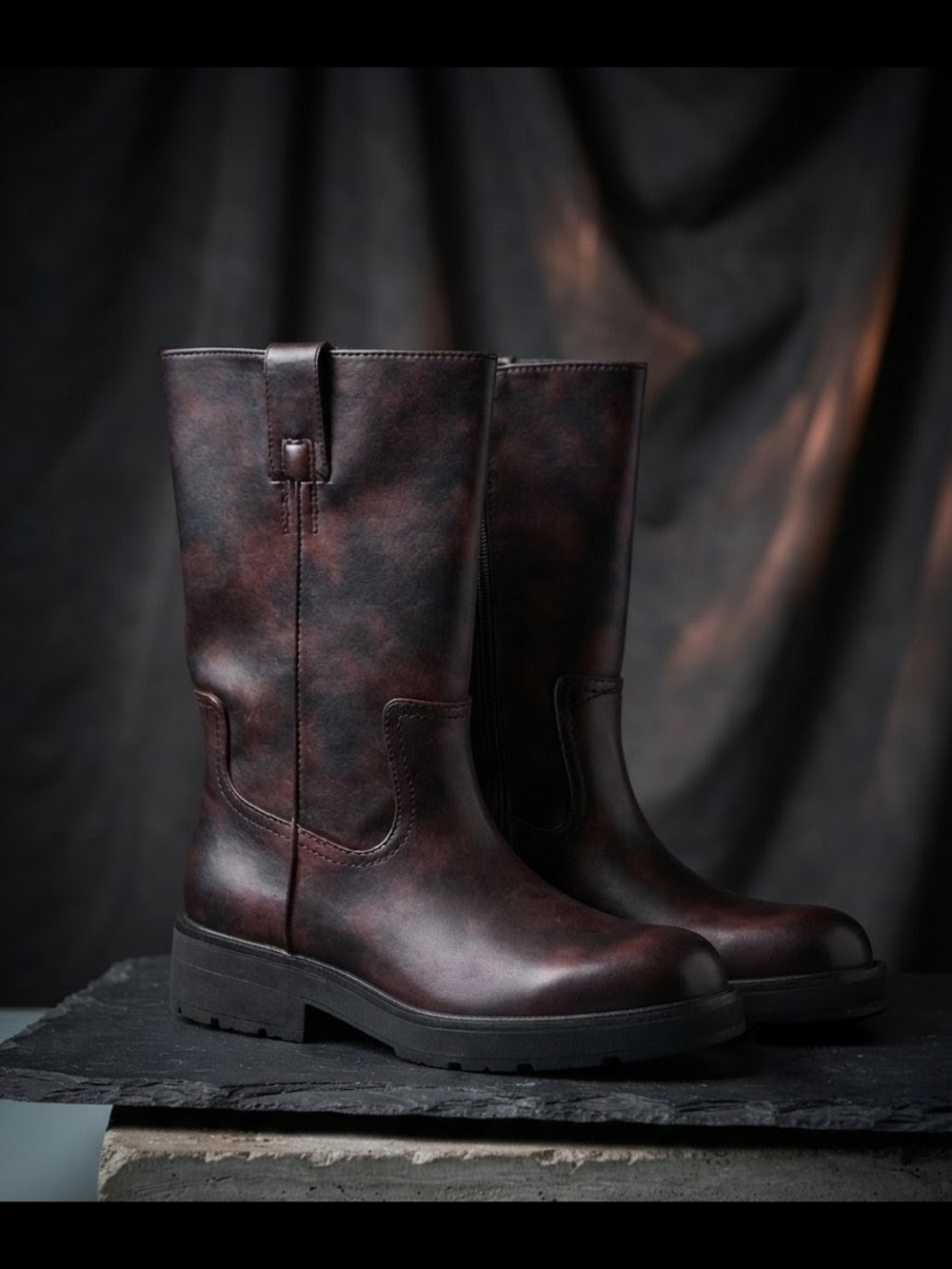No Boundaries Brown Faux Leather Boots - Picture 2 of 2